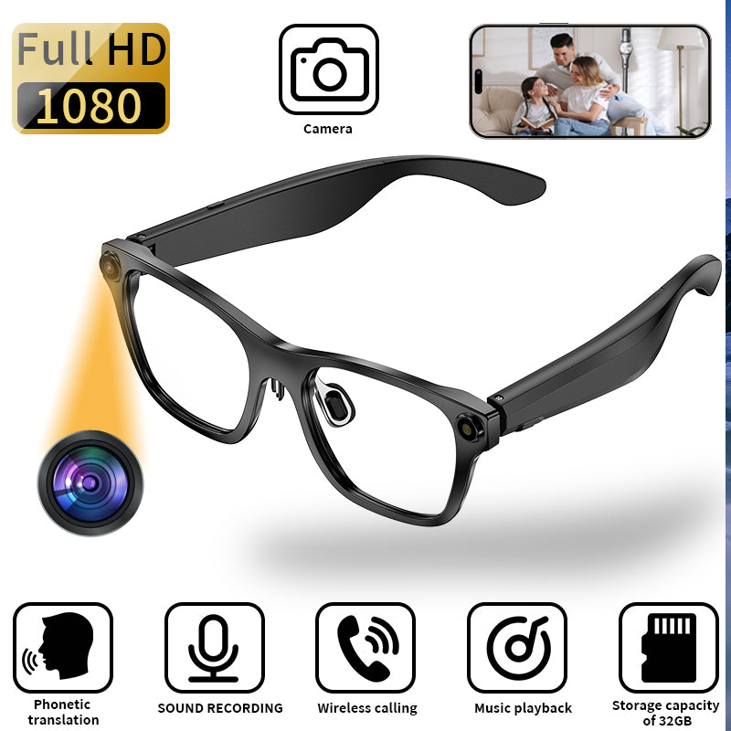 LIGE smart glasses AI translation glasses blue light filtering lenses Wireless call, music control, multi-language translation, AI intelligent voice