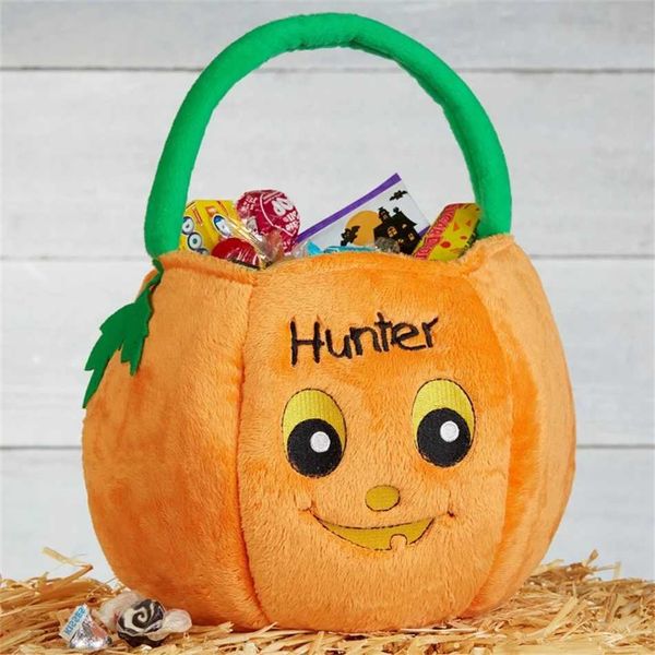 Pumpkin Pal Embroidered Plush Trick or Treat Halloween Bag outlet store online sale
