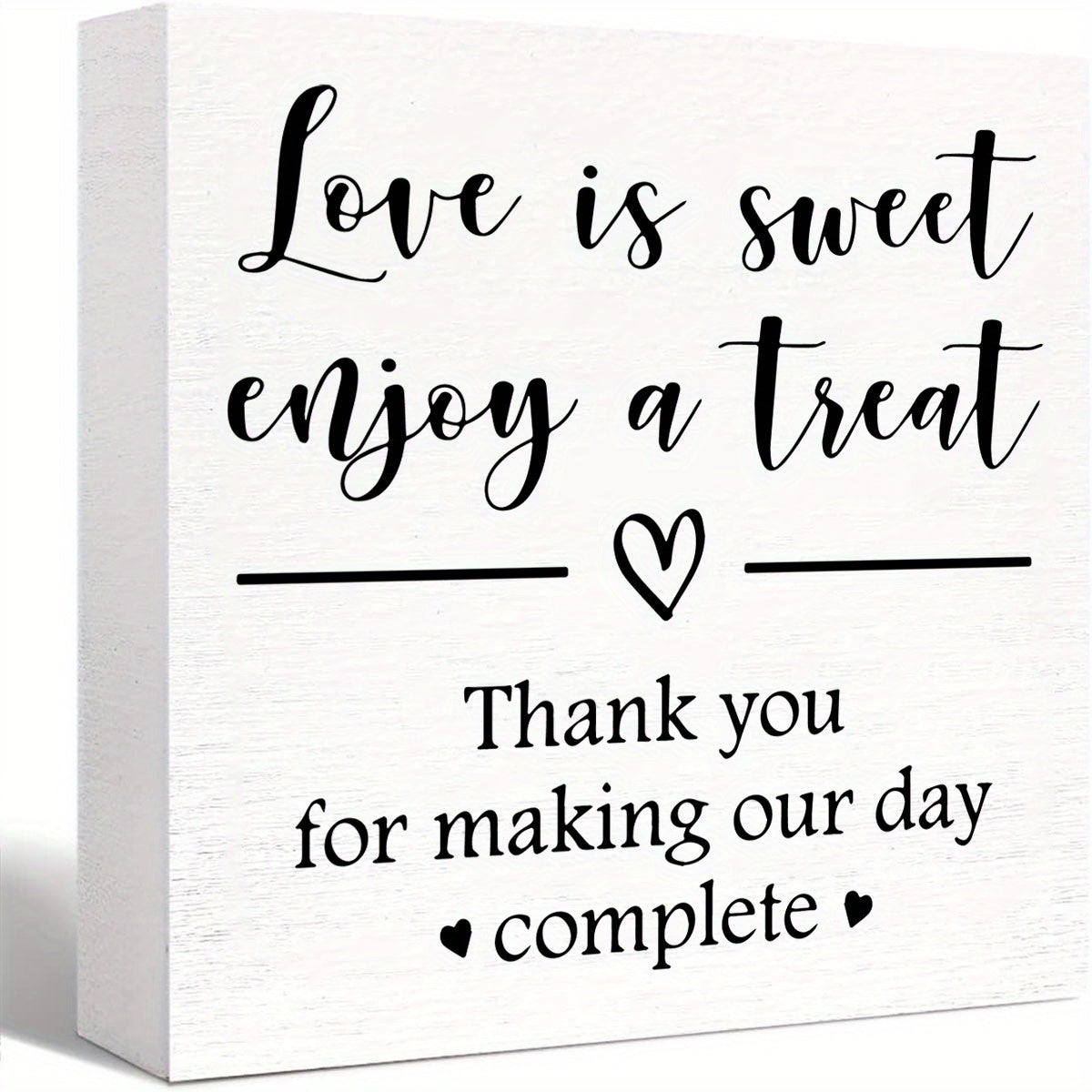 TEMU 1pc, Love Is Sweet Enjoy A Treat Wooden Decorative Wedding Party Dessert Table Wood Home Decor Rustic Square Desk Decor Sign For Shelf