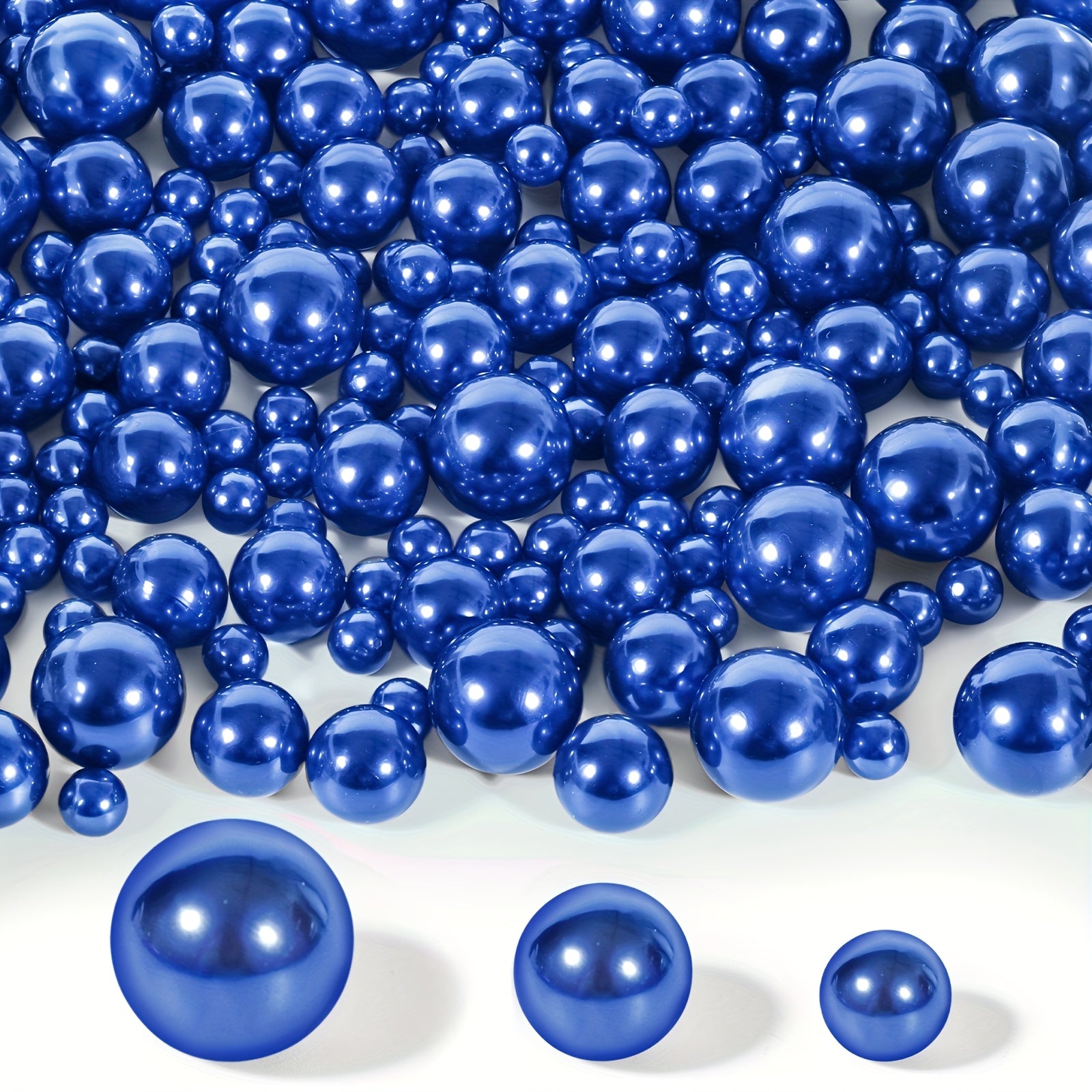TEMU Floating Beads No Hole Pearl For Vases, Vase Filler, Highlight Pearls Bead Vase Filler For Centerpieces, Royal 200pcs, 18mm 14mm And 8mm, Diy
