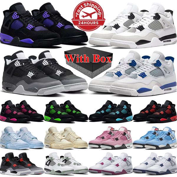 With Box Designer Basketball Shoes Men Women Sneakers White Thunder Purple Military Blue Black Cat Mens Sports Trainers