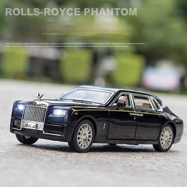 1 32 Rolls Royce Phantom Alloy Luxy Model Car Car Metal Diecast Vehicle Symulation Sound and Light Pull Back Back Model Kids Toys 250109