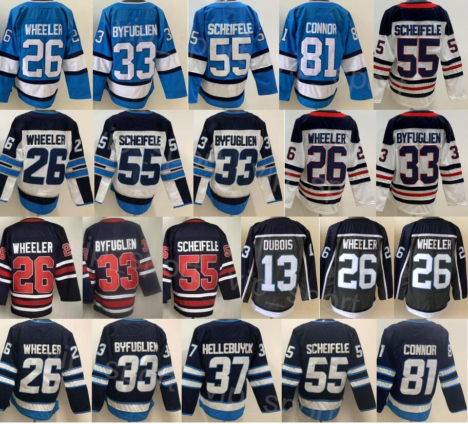 Reverse Retro Hockey 81 Kyle Connor Jersey Heritage Classic 33 Dustin Byfuglien 13 Pierre-Luc Dubois 26 Blake Wheeler 55 Mark Scheifele 37 Connor He