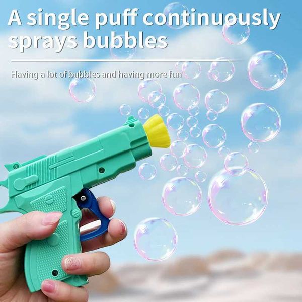 Novelty Games Hot selling bubble gun portable continuous foaming battery free manual toy childrens game outdoor camping game Q241121