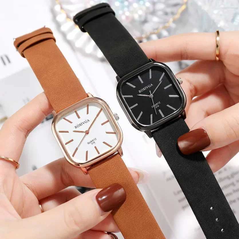Retro Square Quartz Fashion Watch Simple Luxury Square Dial Waterproof Watches Leather Band Wristwatch for Men Women Clock RelojX240920