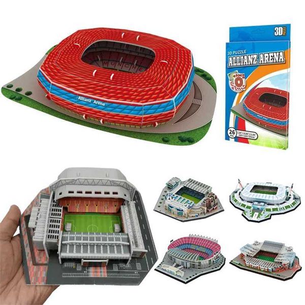 Children 3D Puzzle Toys Simulated Football Field Building Model Paper Early Education Hands on Ability Football Fan Gifts TMZ W250117