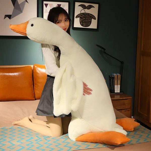 Big White Goose Comforting Toy Doll Creative Sleeping Plush Pillow Child Baby Birthday Gift Back for Bed 241227