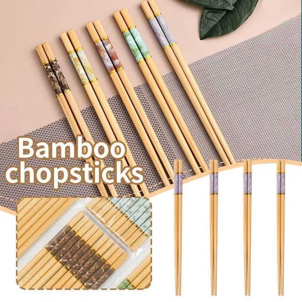 Green And Healthy Natural Bamboo Chopsticks 5 Pairs New Home Use Mildew-proof And High Temperature Resistant EnvironmentallyXJ240826