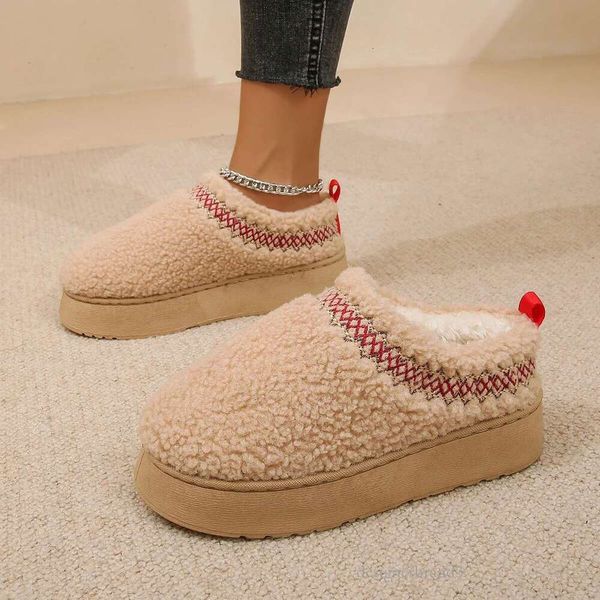 New Warm Fur Ankle Boots Flats Platform Slippers Plush Flip ps Winter Cotton Shoes for Women Brand Design Snow Botas vcj gbef ws