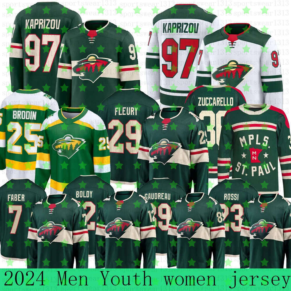97 Kirill Kaprizov Reverse wilds hockey jersey 36 Mats Zuccarello minnesota 12 Matt Boldy 14 Joel Eriksson Ek Ryan Hartman Brock Faber Marc-Andre Fl