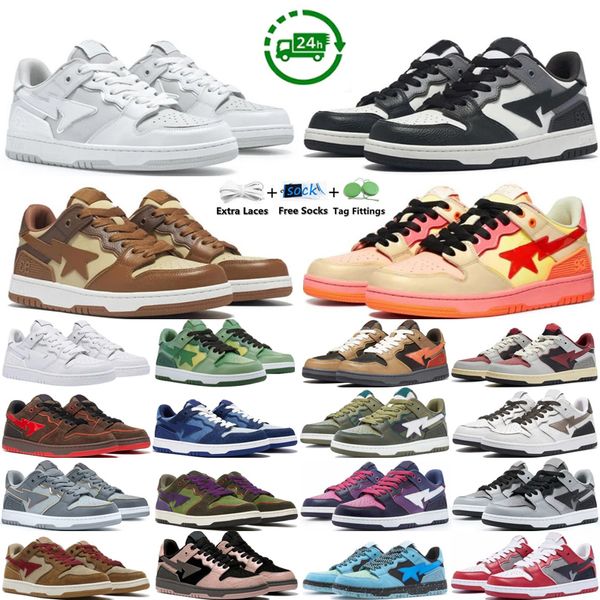 Designer Sta Men Causal Shoes Fashion Woman Leather Lace Up Platform Sole Sneakers White Black Mens Womens Luxury Top Series Out of Office S