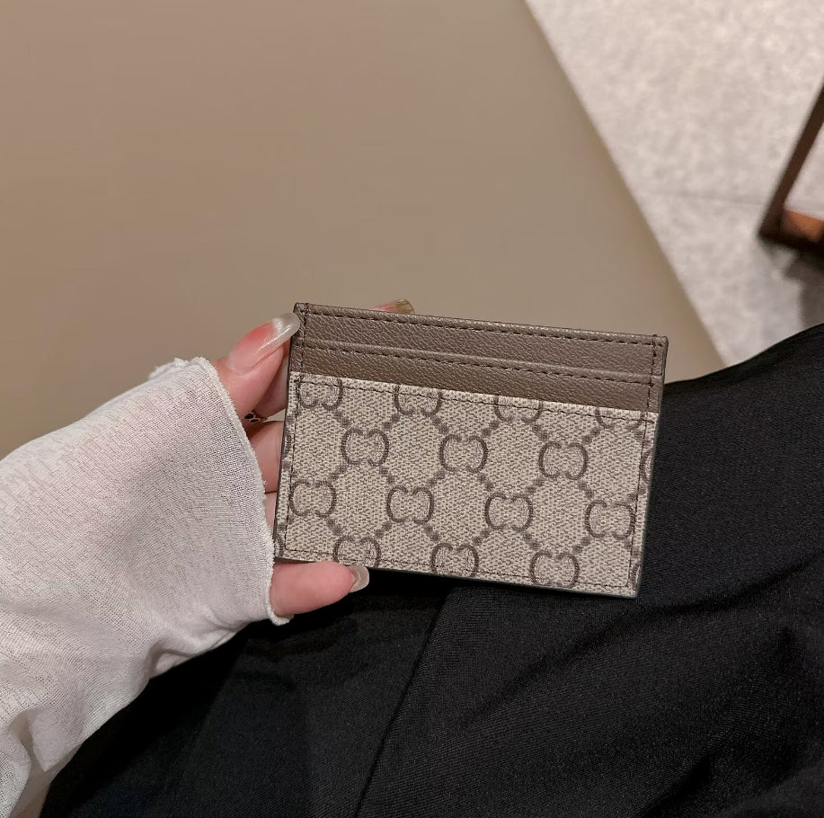 Luxury Designer Classic Credit Card Holders Mini Wallets High Quality For Men Women Genuine Leather Pure Color Card Holder Purses Key Ring Wallet Wi