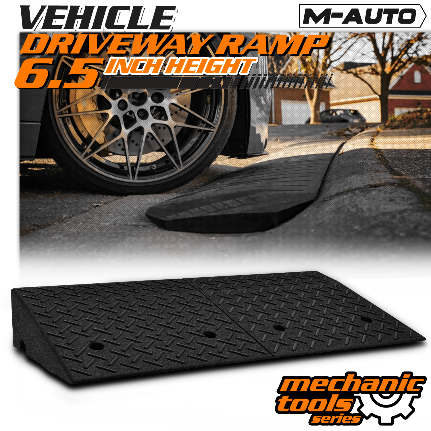 TEMU 6.3" Rise Rubber Heavy Duty Loading Ramp Ramp 38.5 In L X 19.6 X 6.3 In H Dock, Warehouse, Wheelchair, Motorcycles, Cars, Tools-00652