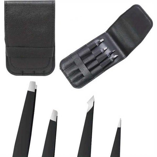 4pcs-Set Premium Eyebrow Ts Collection - High-Precision Stainless Steel Ts for Facial Hair and Inner Hair Removal wiT250110
