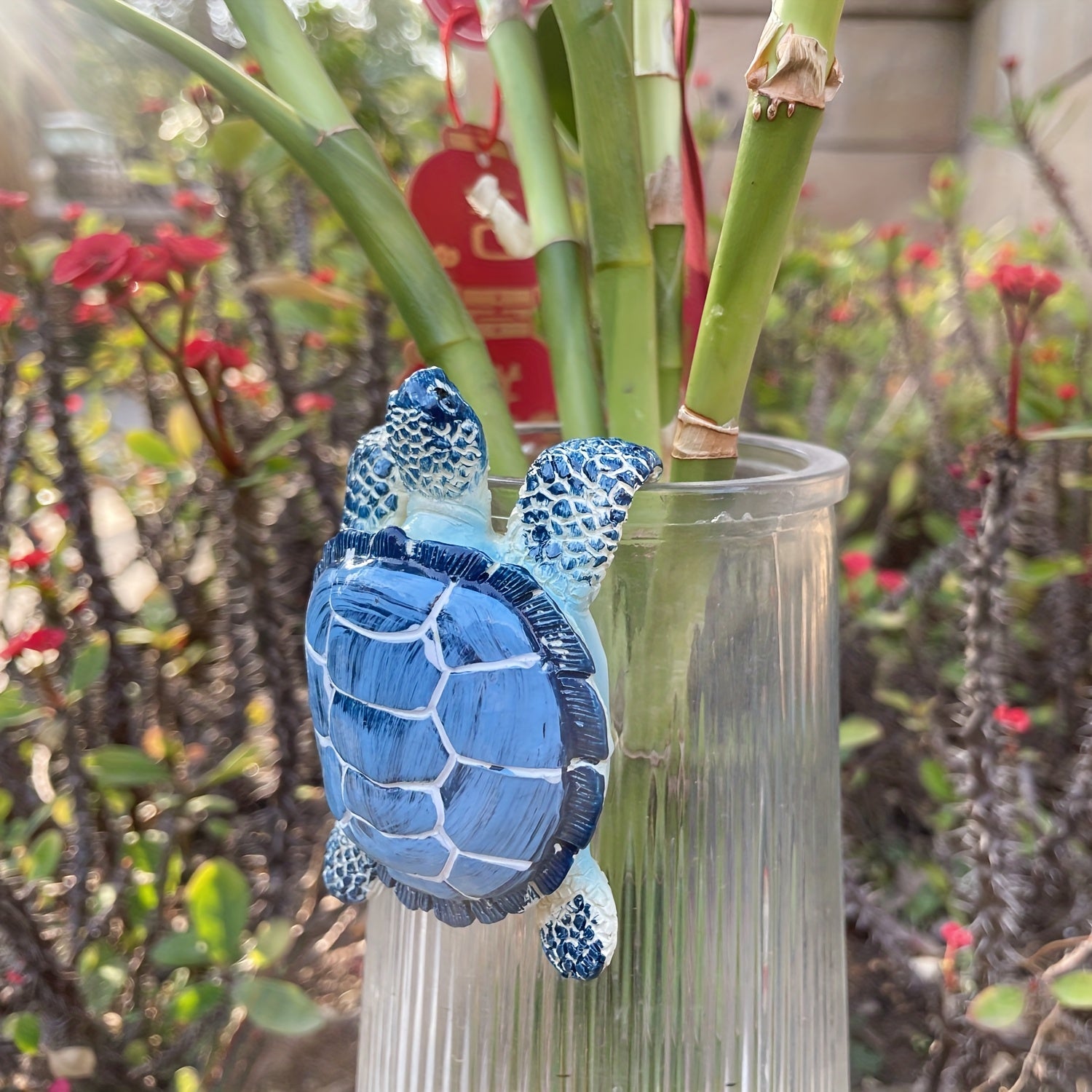 TEMU 2pcs Sea Turtle Flower Pot Decorations, Planter Hanging Ornament, Resin Flower Pot Decorations- Ideal For Indoor-outdoor Decor In Living Room,