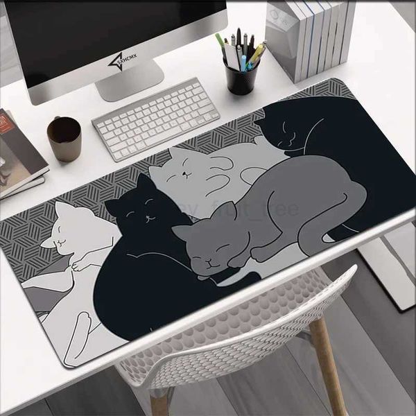 Cute Mouse Pad Art Kawaii Cat Computer XXL Keyboard Mats Large Gaming Mousepad Desk Mat PC Gamer Office Home Table Mause PadM240802