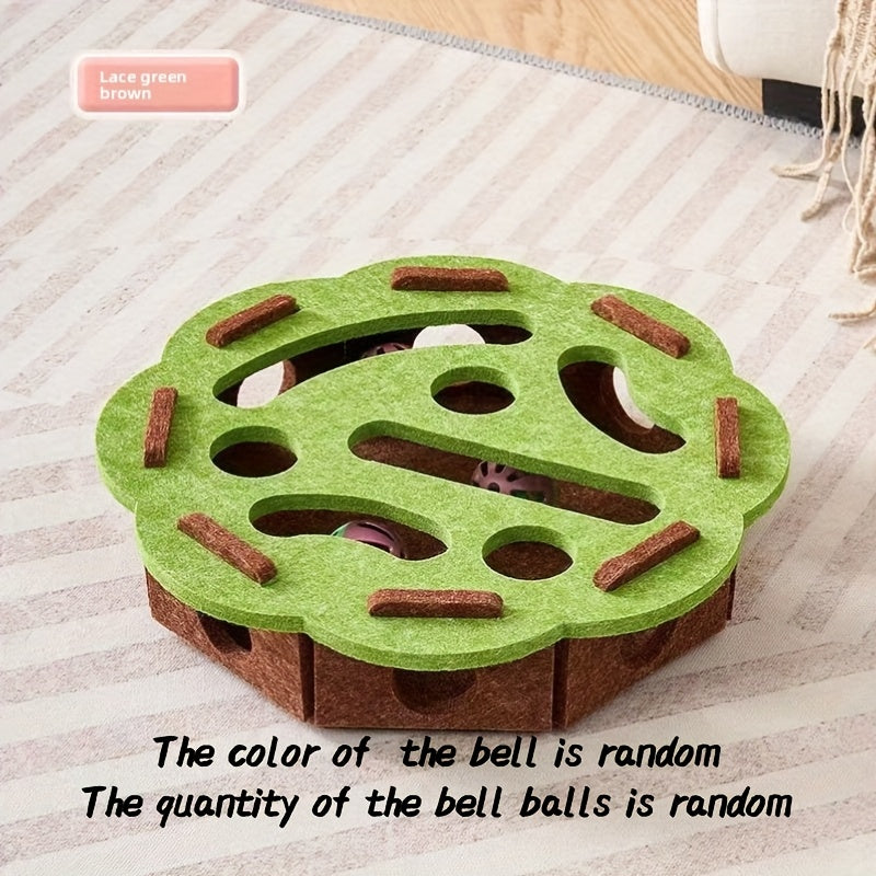 TEMU Toy Box With Paw Print Design - Interactive Scratching Ball Toy, Durable Indoor Cat Educational Puzzle Box With Random Toy, Interactive Cat Toy,