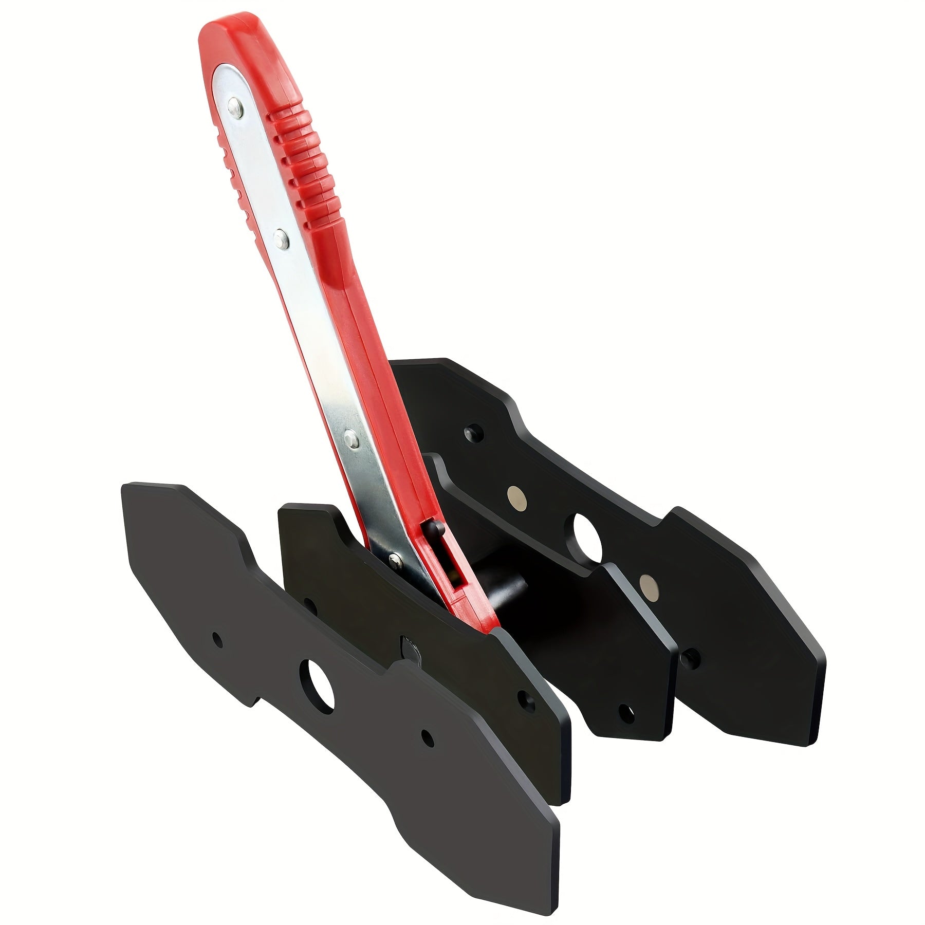TEMU Brake Caliper Press Tool - 360° Swing Ratchet Expansion Wrench For , Durable Iron Construction, Red Rubberized Grip, For Brake Caliper