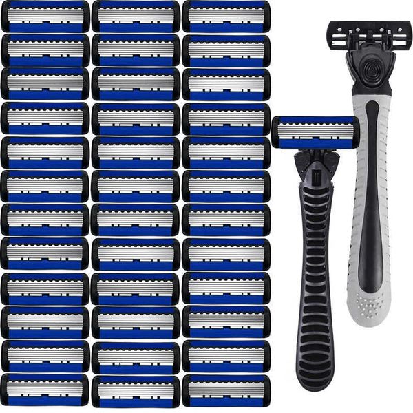 Razors Blades 6-layer blade shaver manual shaving mens beard razor shaving tool holder G240906