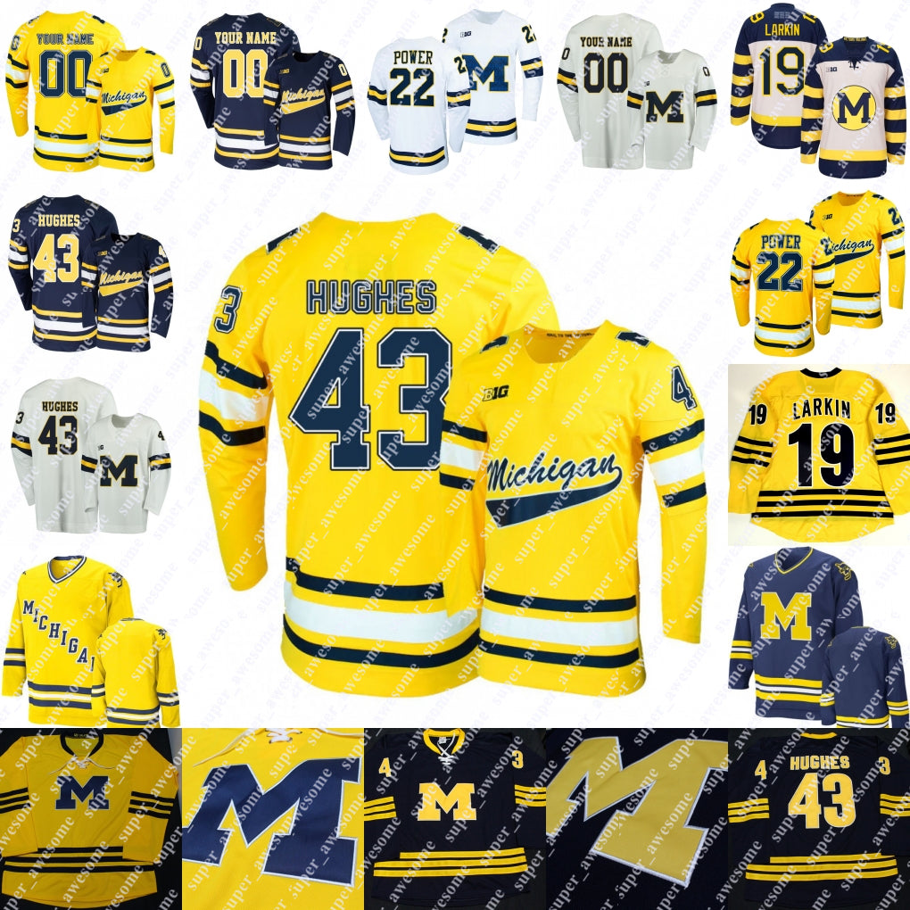 Michigan Wolverines Hockey Jersey Adam Fantilli Luke Hughes Dylan Larkin Cam York Owen Power Zach Hyman Seamus Casey Rutger McGroarty Jacob Truscott