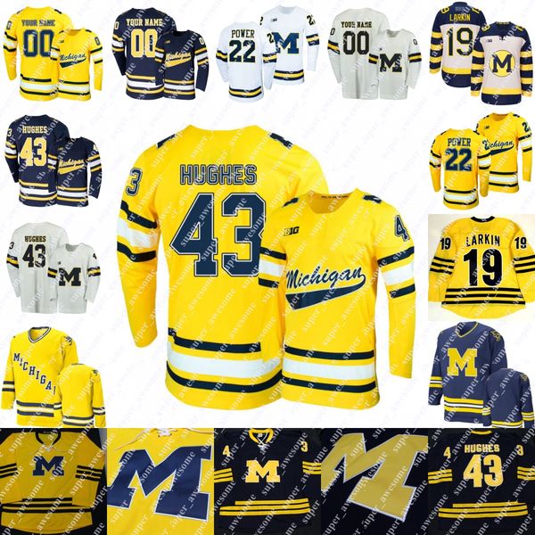 Michigan Wolverines Hockey Jersey Adam Fantilli Luke Hughes Dylan Larkin Cam York Owen Power Zach Hyman Seamus Casey Rutger McGroarty Jacob