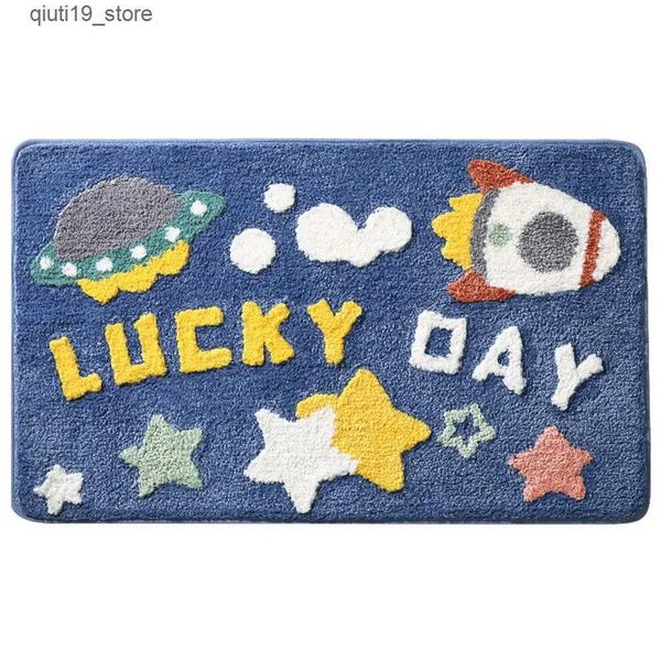 Bath Mats Bathroom absorbent anti slip foot mat with cute cartoon pattern carpet imitating cashmere door mat bathroom side carpet entrance d