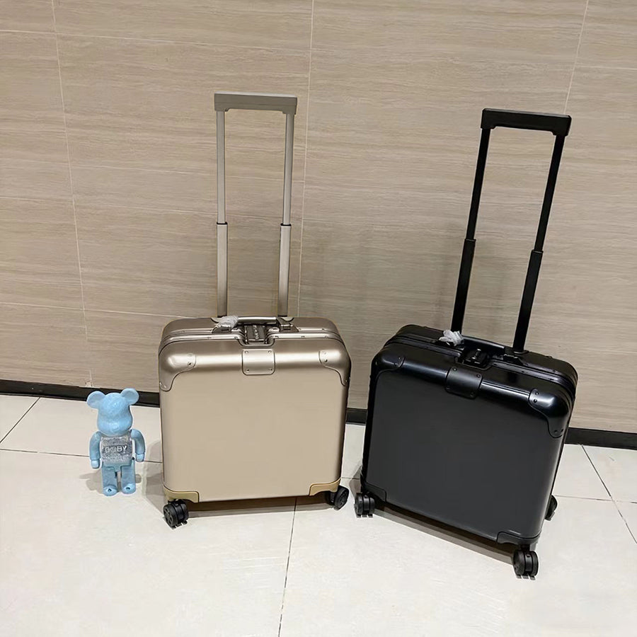 Designer Luggage suitcase Cabin Size Aluminum Alloy Rolling Case Elegant Hard Shell with Silent Wheels Great for Boarding Short Trips Various Sizes