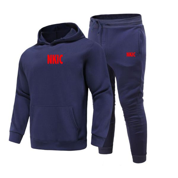 Fleece Men Set Fashion Brand Tracksuit Lined Thick Sweatshirt Pants Sportswear Suit Male Winter Warm Hooded Outerwear Suit