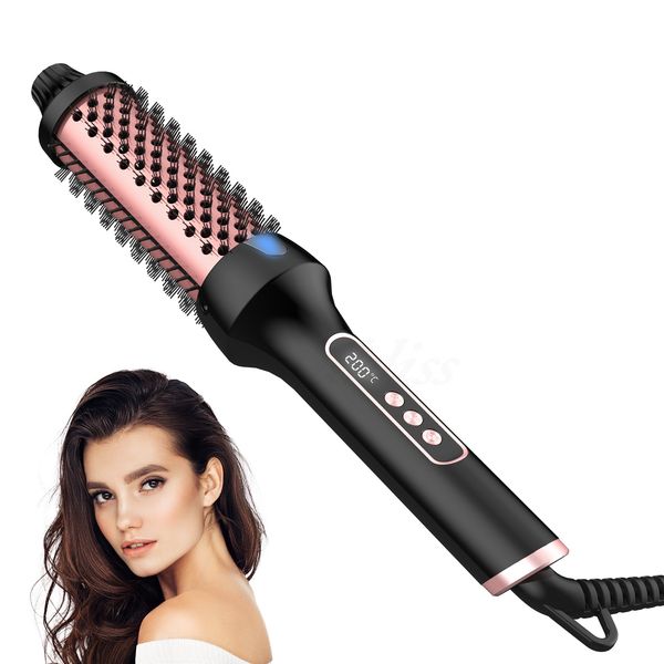 The new hot air comb straight hair comb household ceramic straightener straight curls double use lazy electric curling iron