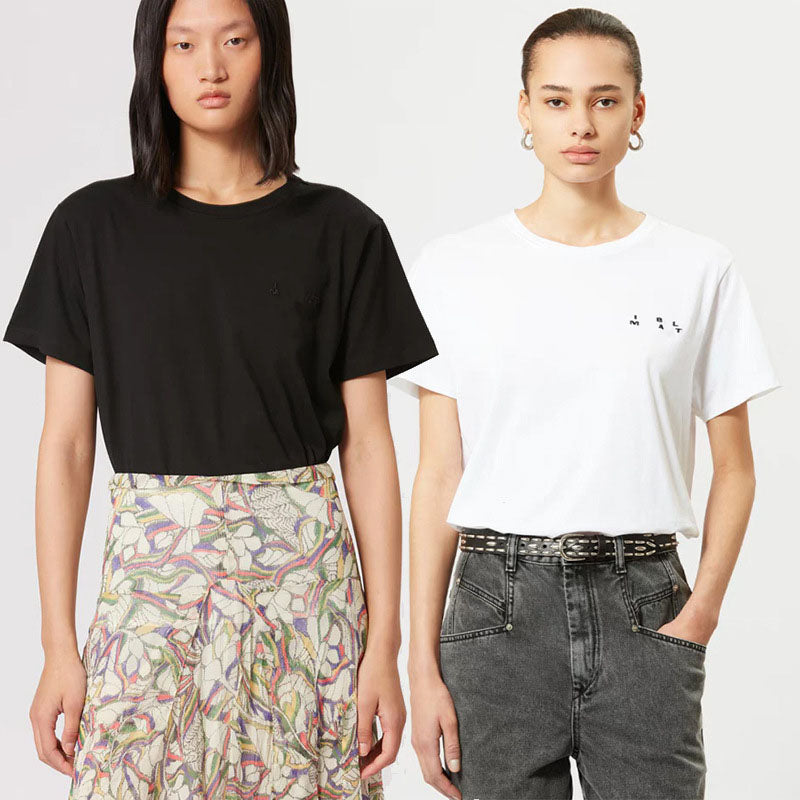 Women Designer Embroideried Tees 100% Cotton Round Neck Loose Fashion T-shirts Summer Short Sleeved New T Shirts