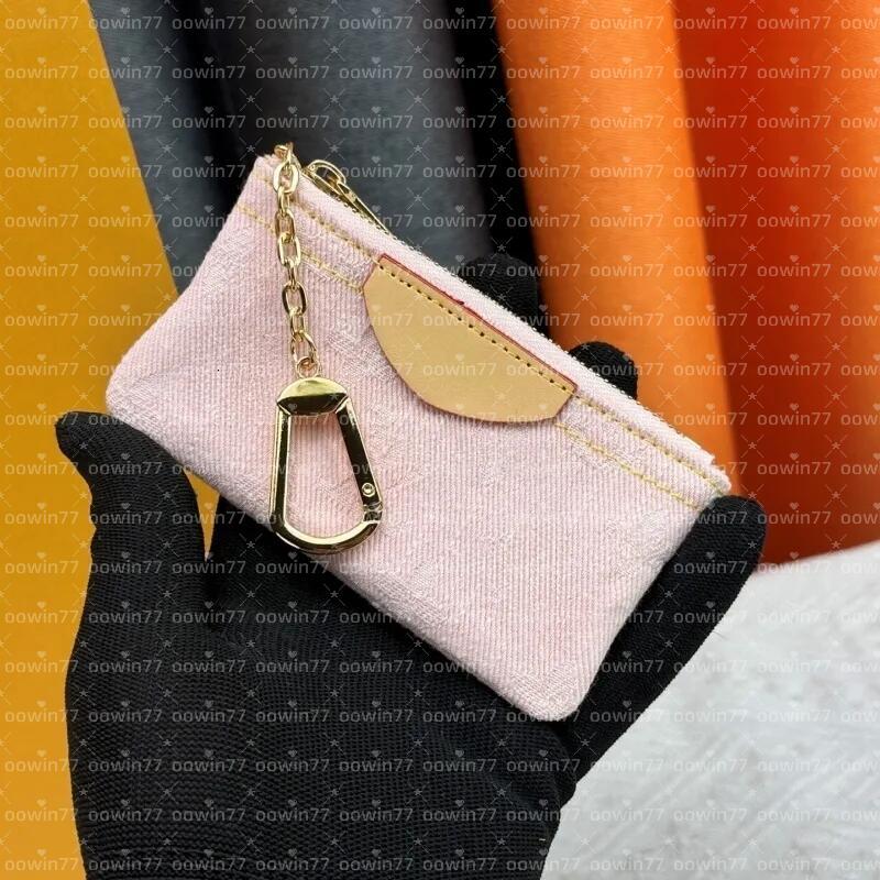 Womens Card Holder Women Cardholder Designer Coin Purse Small Bag High Quality Pink denim purse Interior Zipper Pocket Holders Wallet