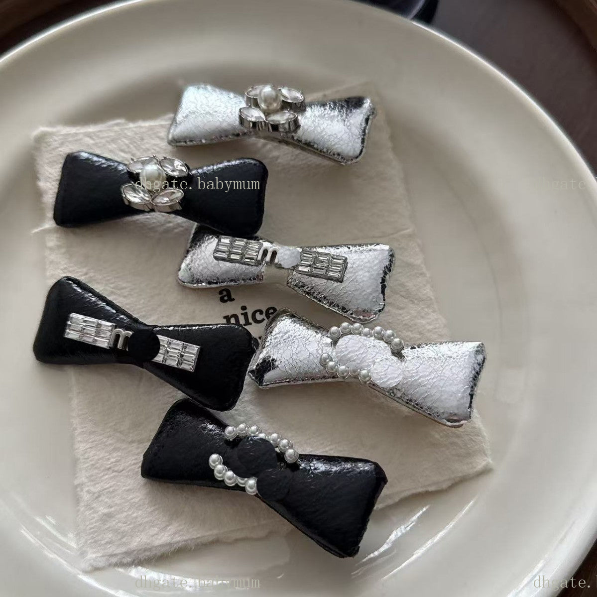 exquisite cute leather hair clip girls birthday hair accessory gift baby ponytail barrettes luxury bangs clip designer party pearl hair clips