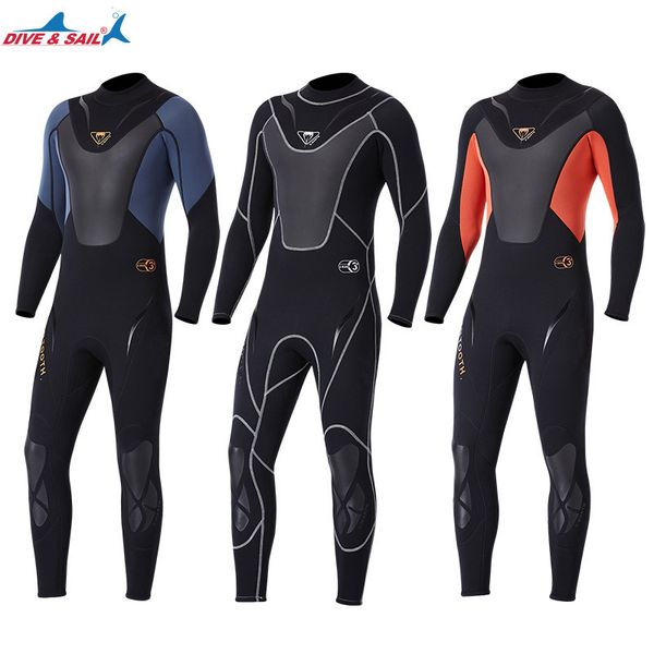 Wetsuits Drysuits Fullbody Men 3mm Neoprene Wetsuit Surfing Swimming Diving Suit Triathlon Wet Suit for Cold Water Scuba Snorkeling Spearfis