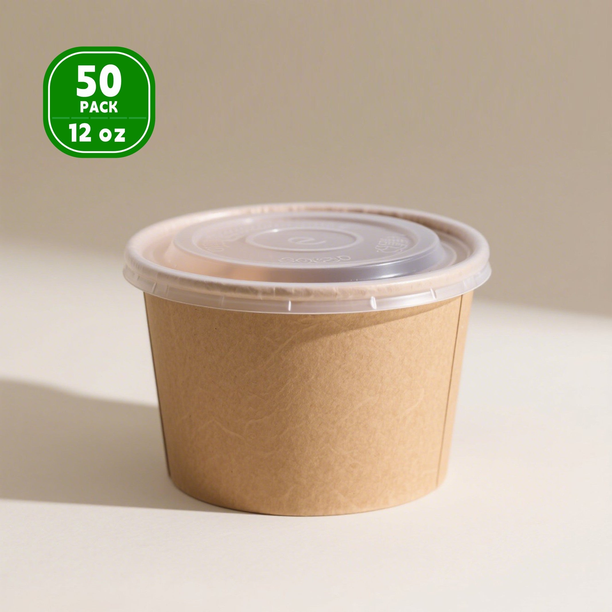 TEMU 50pcs 12oz Soup Containers With Lids - Paper Bowls For Hot Drinks, Food & Ice Cream! Disposable Cups Halloween Party Soups, Thanksgiving Stew