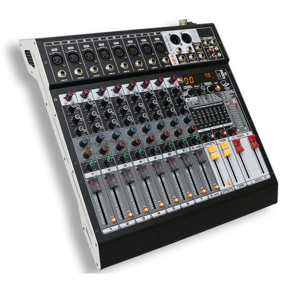 GS Mixer 99DSP Effect Audio Mixer Console Professional 8 Channel Compact Mixing Desk System For Stage Performance Church Studio