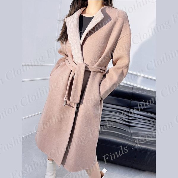 Premium Fashion 9-Inch Sleeve Medium Length Women&#039;s Warm Coat Jacket Women&#039;s Round Neck Coat Outerwear With Belt