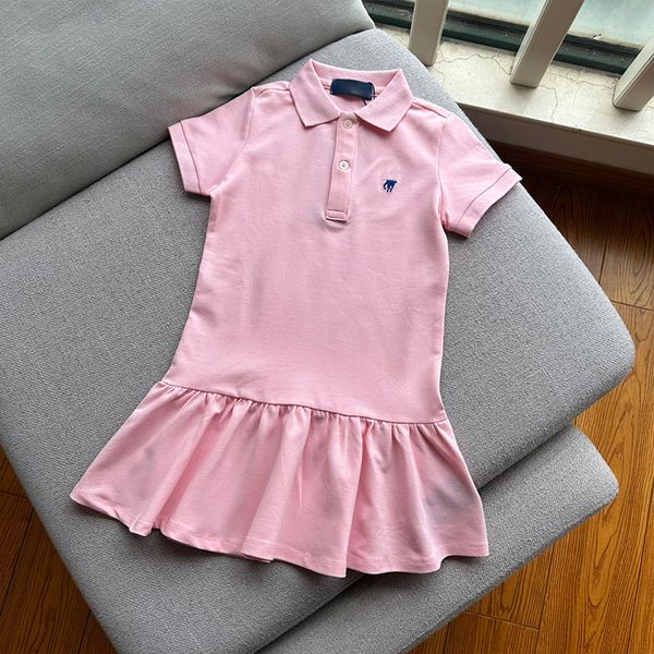 Girls Dress Polo Jumpsuit Princess Pleat Dress Kid Clothing Designer Luxury Baby Girl Original Version