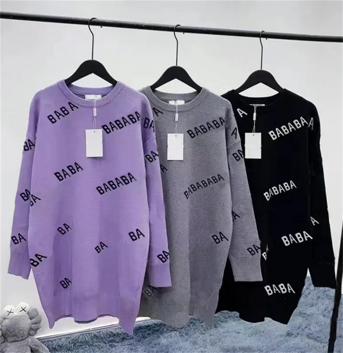 Women Sweaters Fashion Wool Skirts Designer Knitting Dress Long Sleeved Hoodie Pullovers Casual Jumper Turtleneck Knitted Blouse Clothing