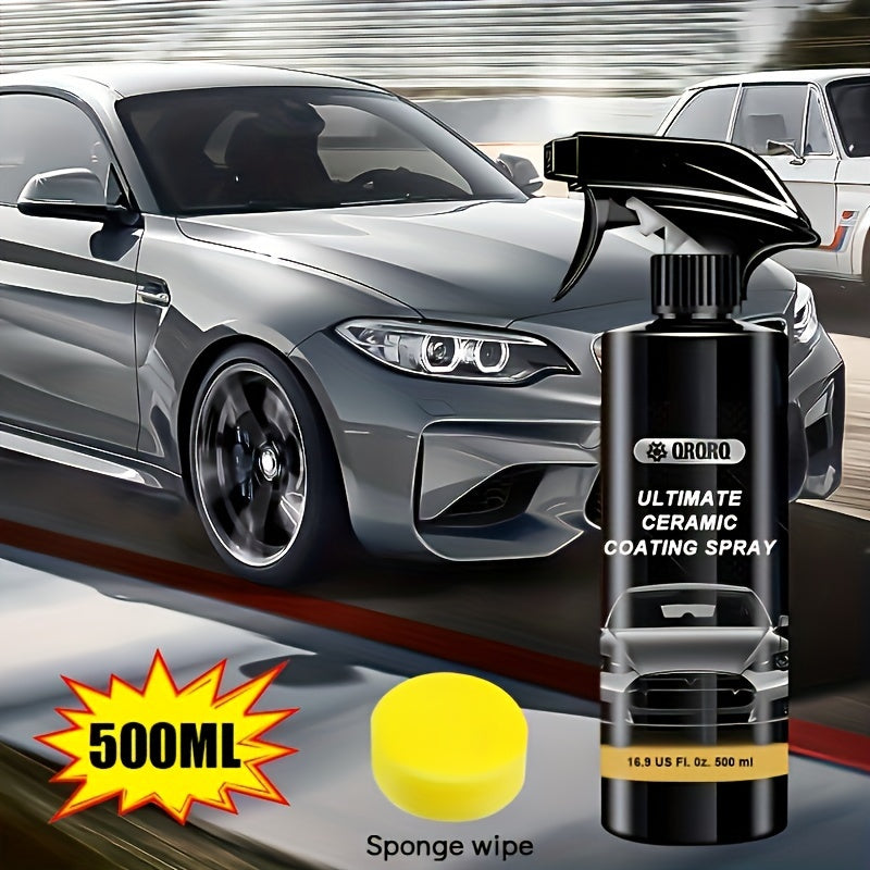 TEMU 16.9oz Coating Paint For Car, Gloss Plating Spray Dust-proof And Glazing Coating Spray Hydrophobic Large Capacity, Powerful Effect +1 Sponge