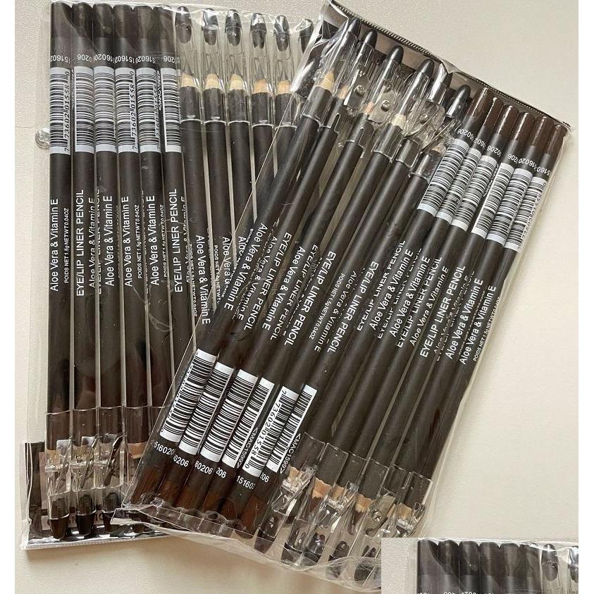 Eyebrow Enhancers Eye Makeup Eye-Lip Liner Pencil With Sharpener Aloe Vera Vitamin E Black Brown Eyeliner Drop Delivery Health Beauty Dhm0Z
