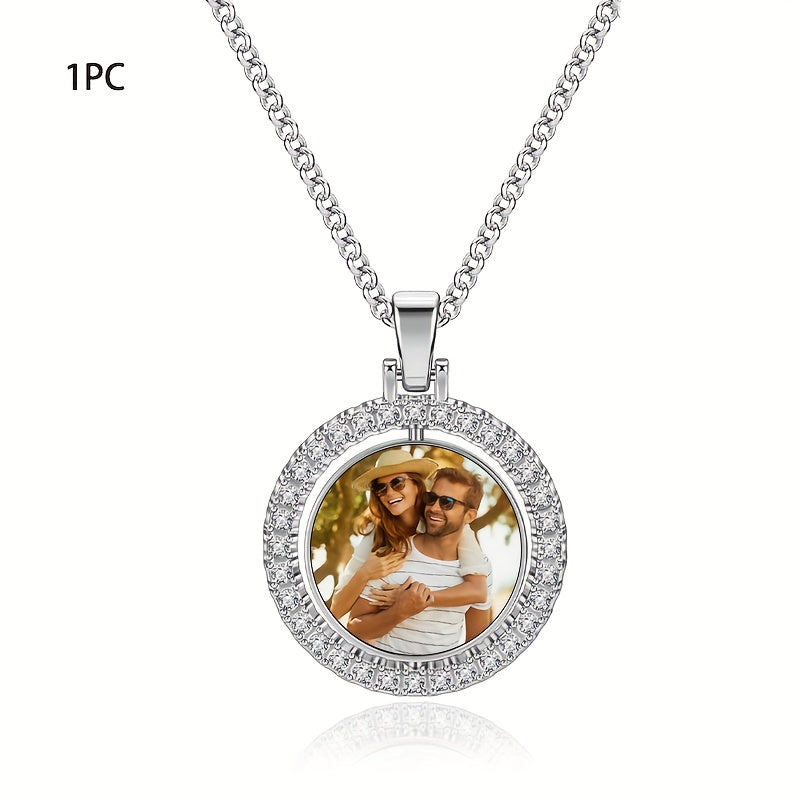 TEMU Customized Silvery Necklaces, Customized Photo Necklaces, Personalized Necklaces, Hip-hop Necklaces, Customized Fashionable Necklaces, Suitable