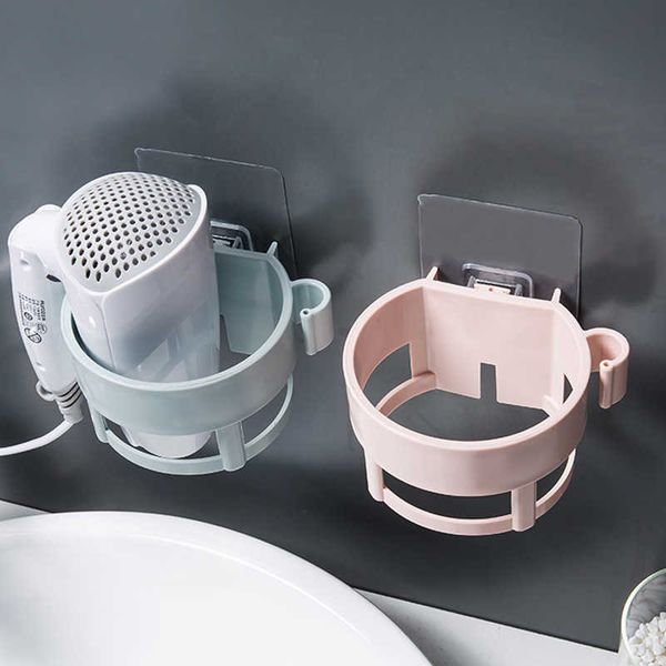 Update New Multifunctional Adhesive Drier Organizer Bathroom Non-Punch Paste Without Trace Hair Dryer Storage Rack