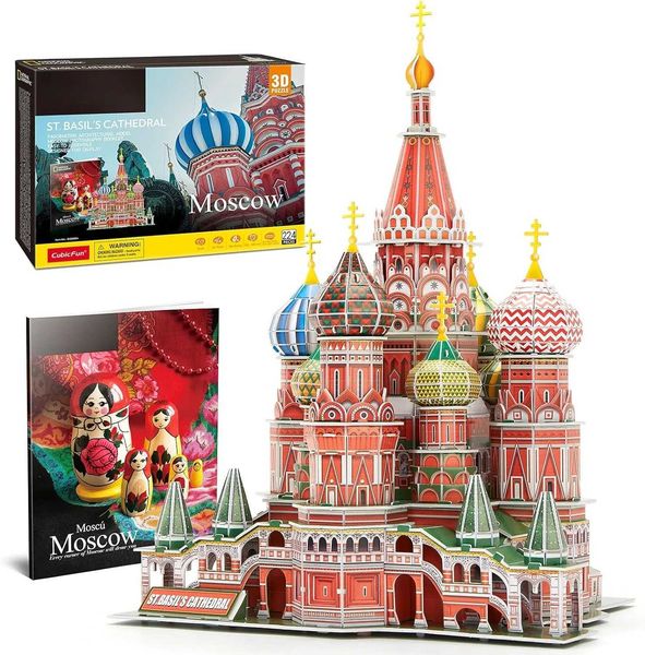 3D Puzzles for Adults St.Basils Cathedral Architecture for Adults Russia Building Gifts for Women Men Model Kits ToysM240731