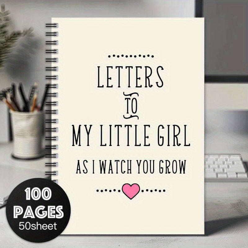 TEMU 1pc "letters To " Spiral Notebook - Baby Shower Gift For , Keepsake Memory Book & Daily Planner For Daughters, Granddaughters, Nieces, Baby Girl