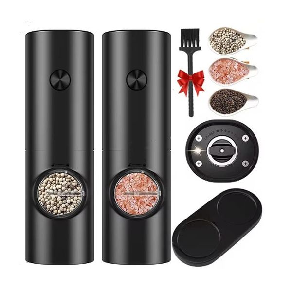 Rechargeable electric pepper grinder salt and pepper grinder with LED light adjustable copper color grinder USB charging spice grinder 24112