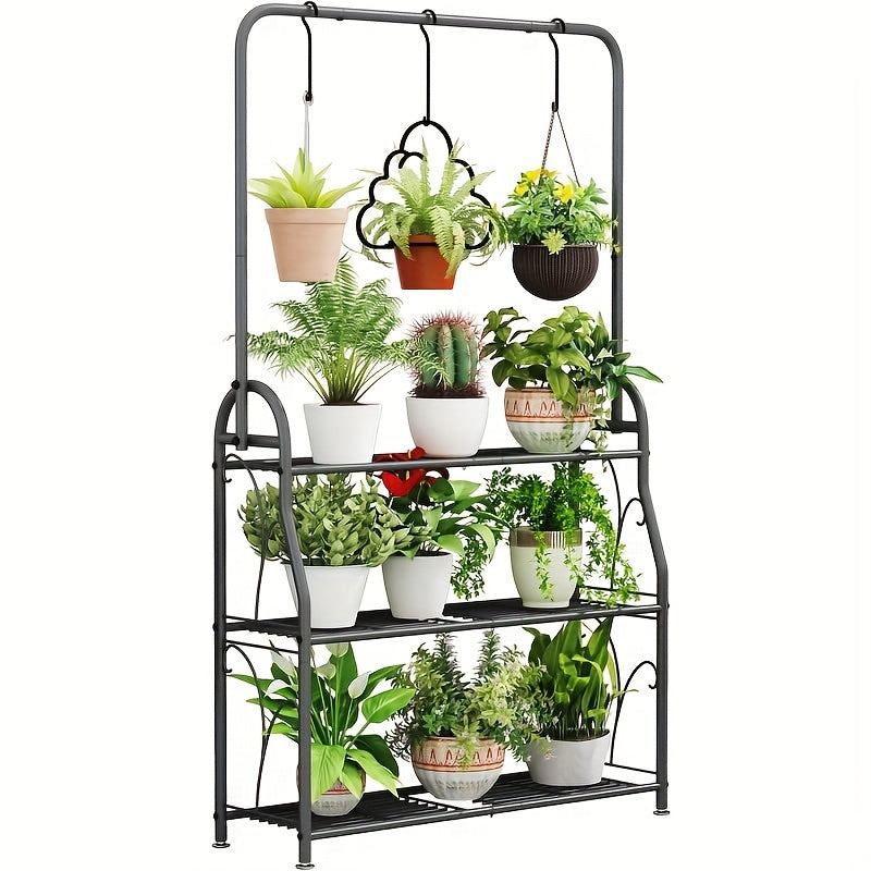 TEMU Sorcedas Plant Stand 3 Tier Indoor Outdoor Tall Corner Hanging Plant Shelf Metal Flower Stands Ladder Plant Holder For Room Balcony Garden Patio