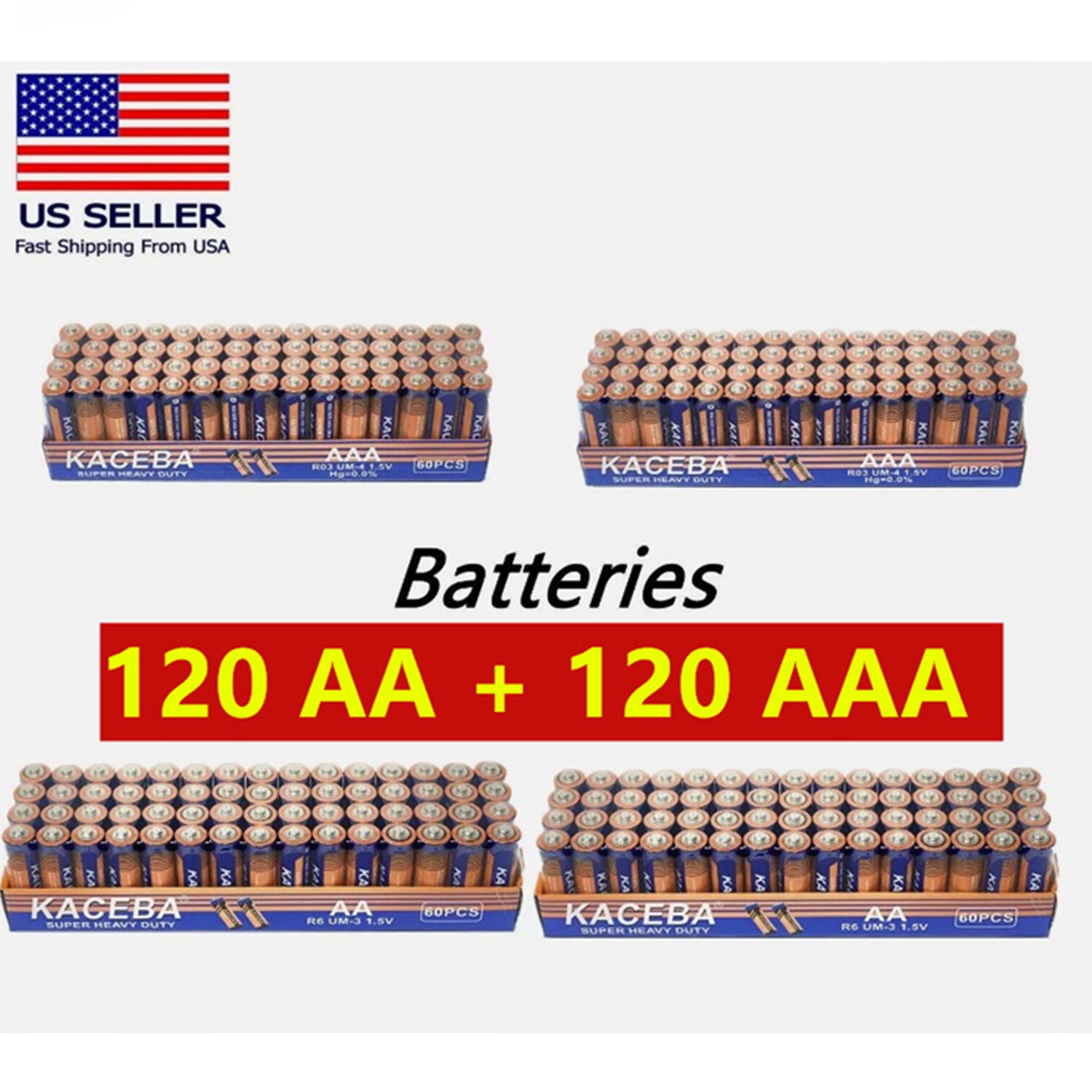 TEMU 120 Aa And 120 Aaa Batteries 1.5v. Wholesale Lot For Low Draining Electronics, Remote, Clock, Lamps