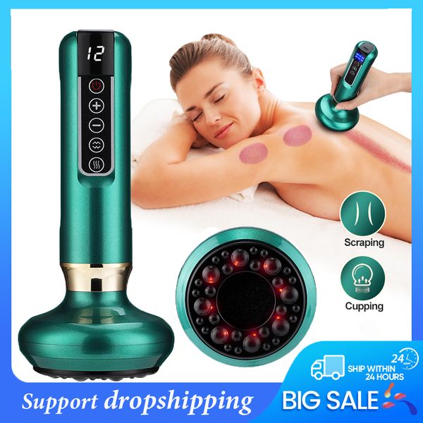Other Massage Items Electric Cupping Massager Vacuum Suction Cup GuaSha Anti Cellulite Beauty Health Scraping Infrared Heat Slimming Therapy