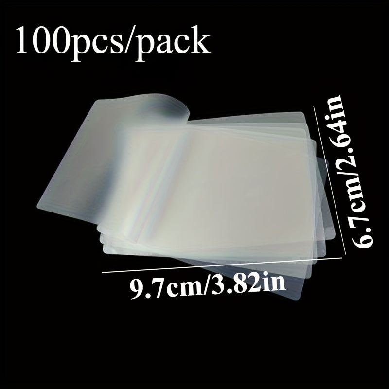 TEMU 100pcs Transparent Pouches For Photos & Electronics - No Battery Required, Durable Clear Protective Sleeves For Certificates, Art Prints,