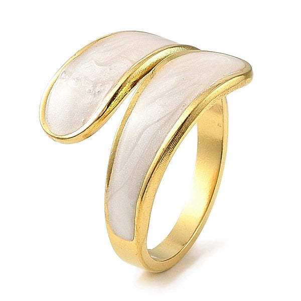 Bague ouverte en acier inoxydable 304 avec placage ionique (IP) pour femme